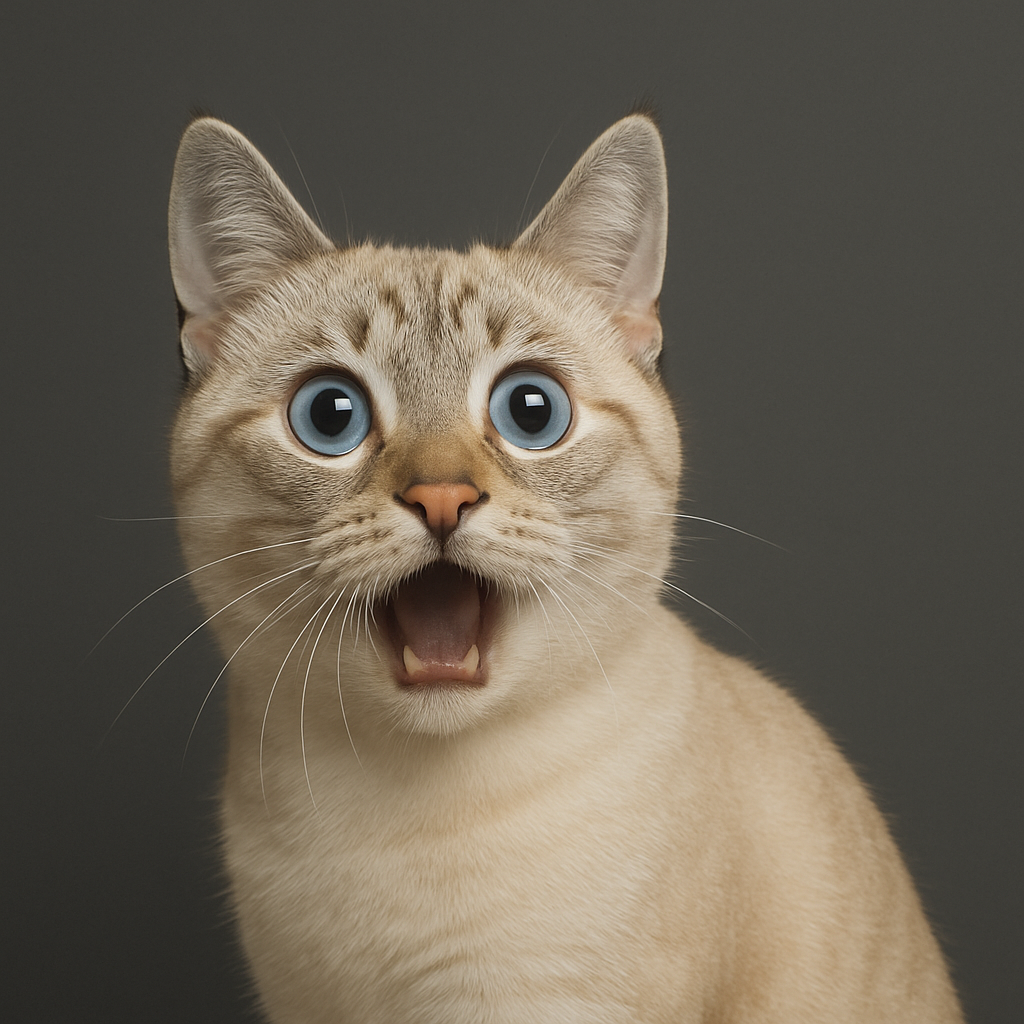 Eine überraschte Katze